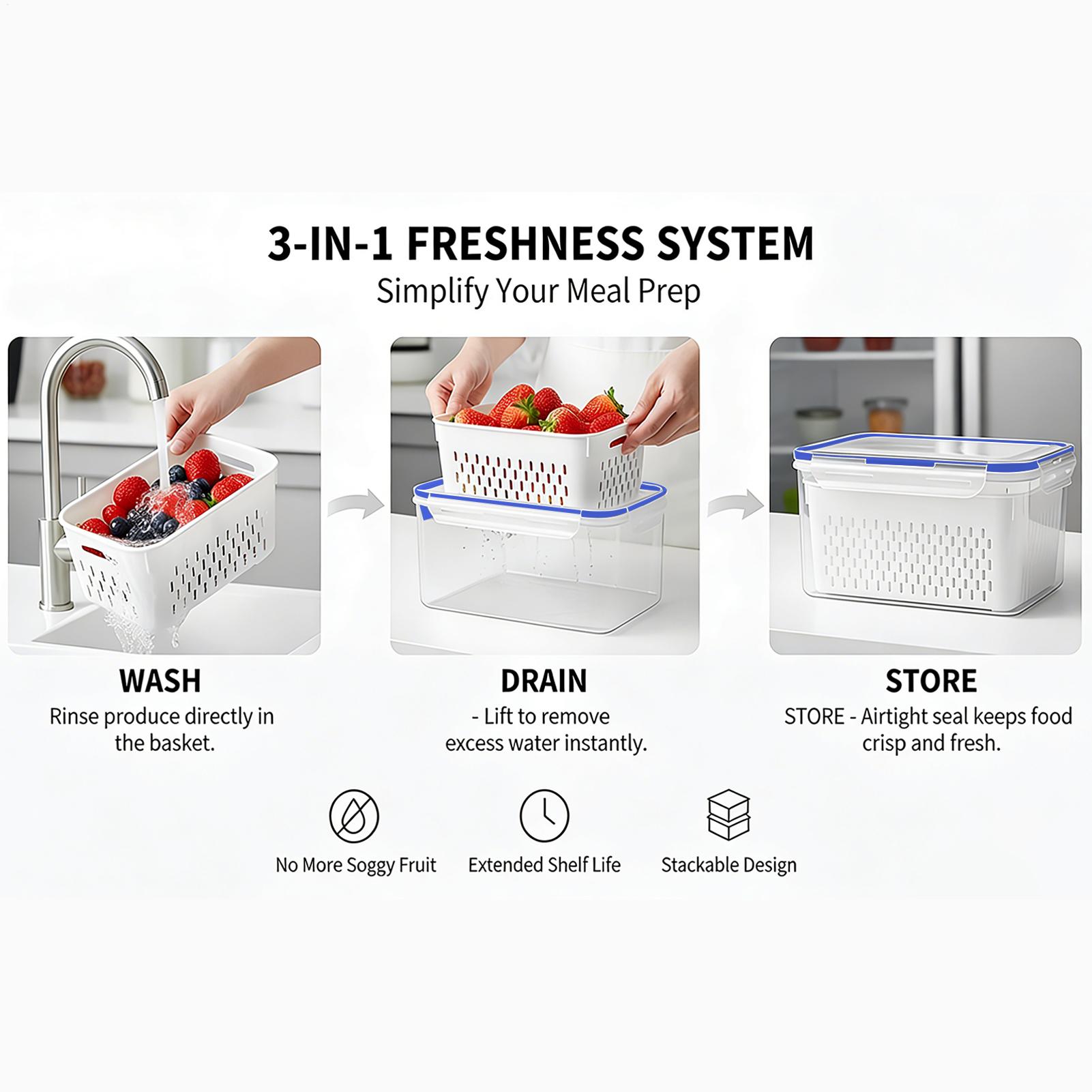 Food Storage Plastic - 4 in 1 식품 보관 용기