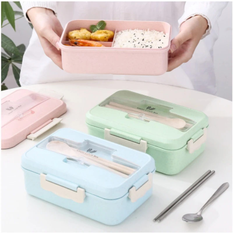Food Storage Plastic Bag - 휴대용 전자 레인지 도시락, 밀 빨대