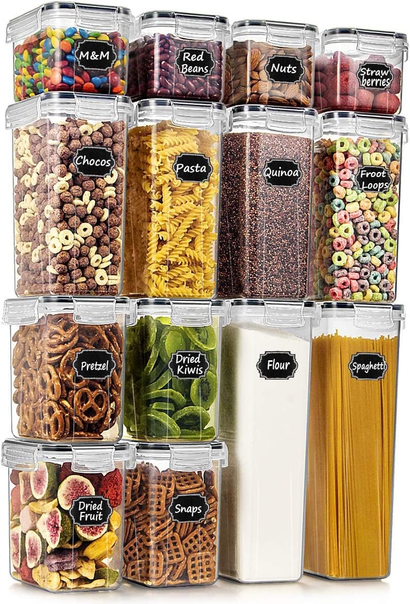 Food Storage For Pantry - 밀폐형 식품 보관 용기 14개 플라스틱