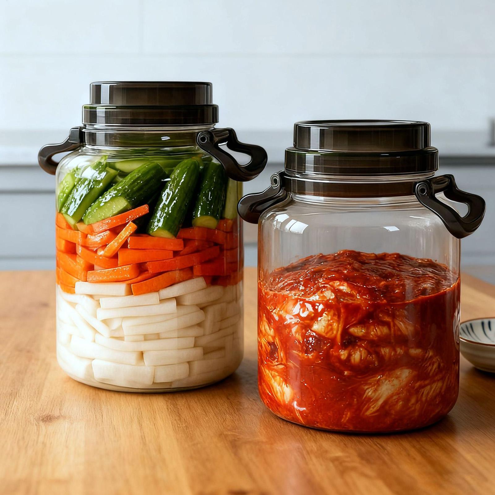 Food Storage Lidl - 5L 원형 피클 병(뚜껑 포함) 밀폐형