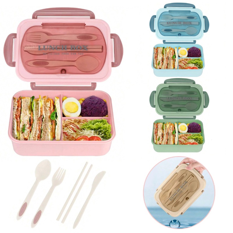 Food Storage With Compartments - 3개/1개 도시락통, 성인용 도시락, 3칸짜리 남녀공용