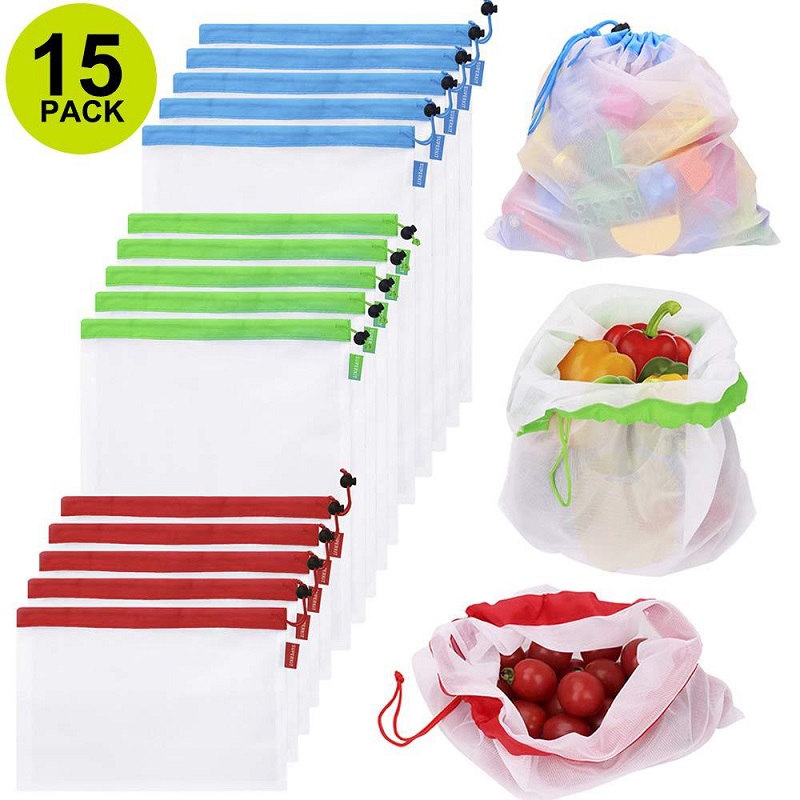 Produce Bag Reusable Mesh - 3 크기 재사용 가능한 메쉬 생산
