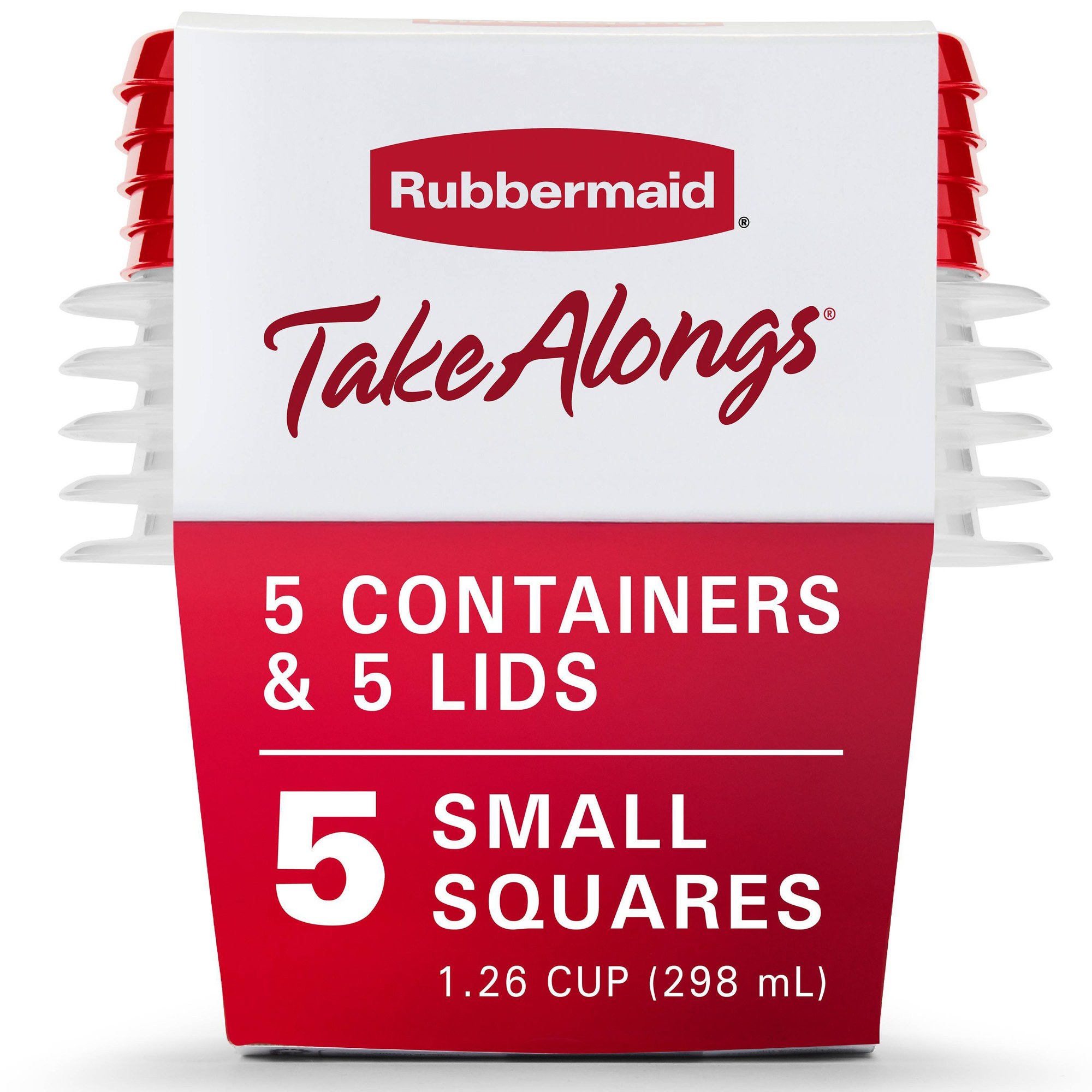 Food Storage Prep Containers - 빨간색 뚜껑 식품 보관 용기 5개,