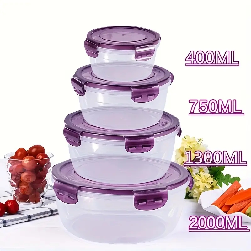 Food Storage Jars Plastic - 플라스틱 식품 보관 용기 4개, 도시락,
