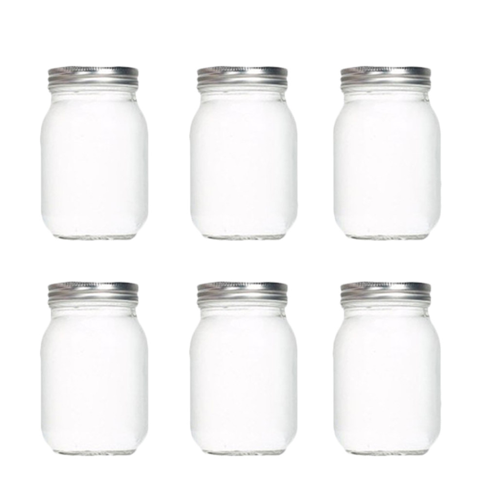 Food Storage Jars Plastic - 6Pcs 투명한 둥근 유리병, 식품 저장용