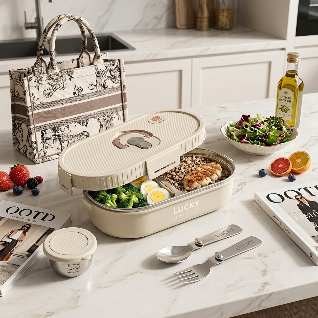 Food Storage Prep Containers - 전자레인지용 304 스테인리스 도시락 세트, 새지