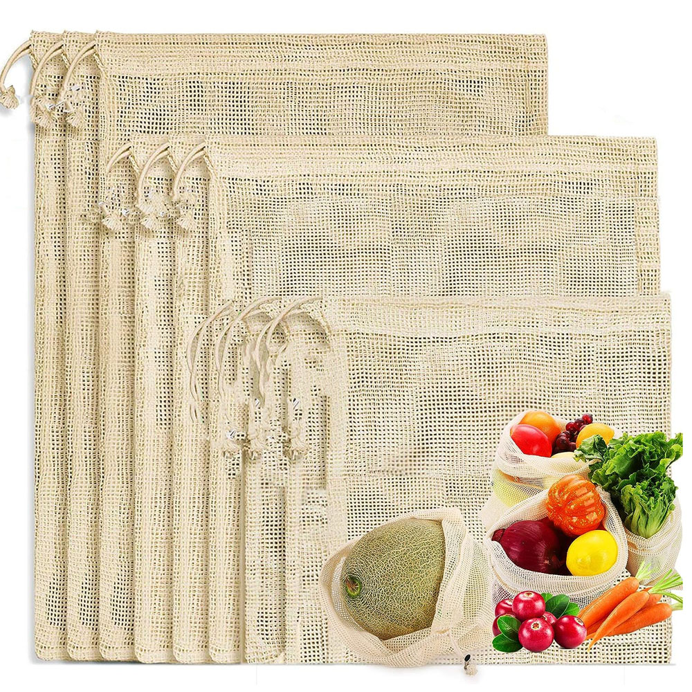 Produce Bag Reusable Mesh - 3pcs 재사용 가능한 코튼 메쉬 생산