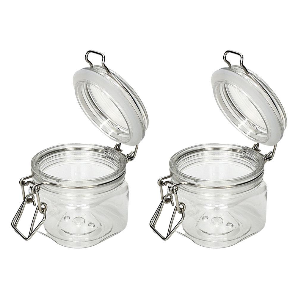 Food Storage Jars Plastic - 2Pcs 밀봉 된 저장 용기 투명