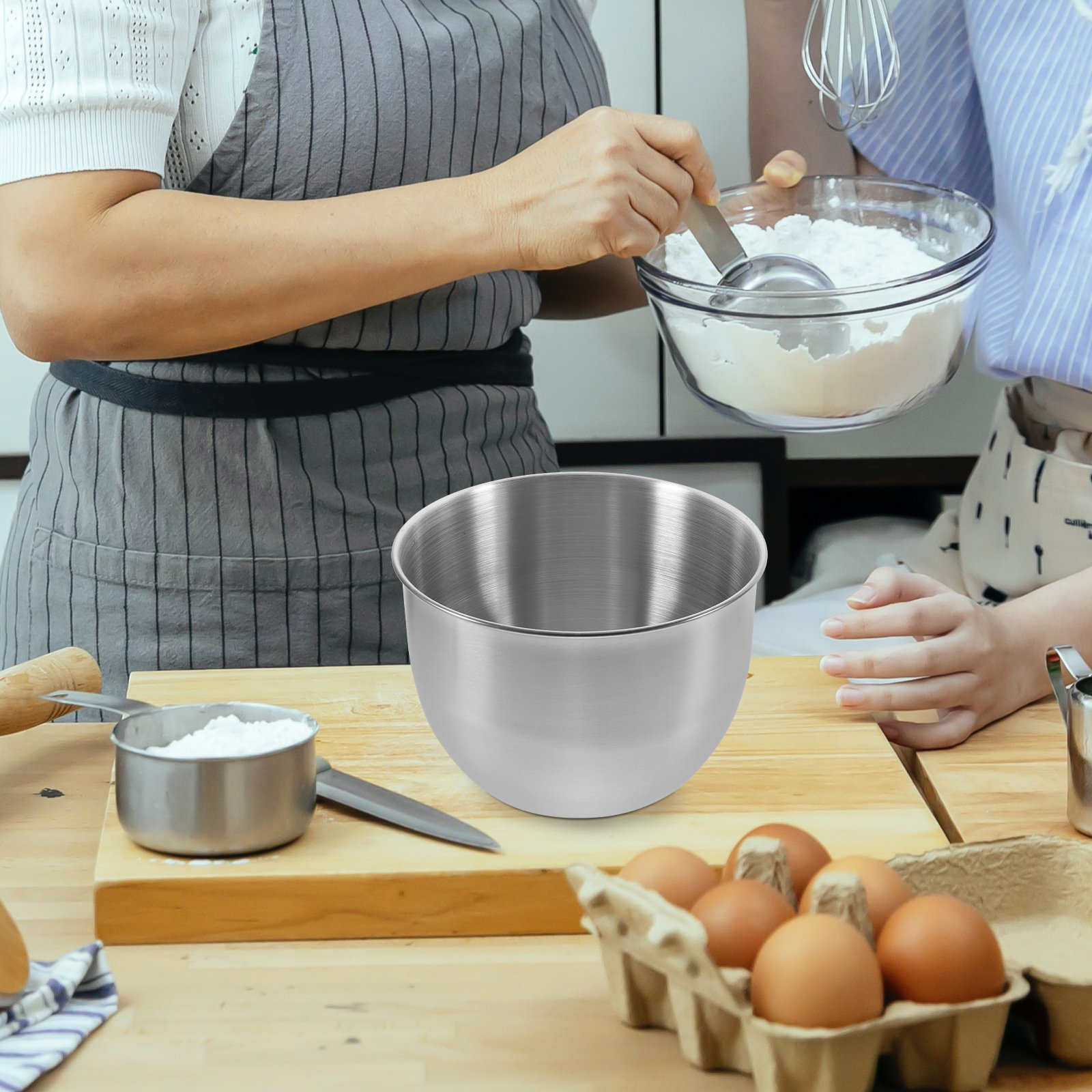 Storage Food Prep - 딥 스테인리스 스틸 믹싱볼 두꺼운 금속