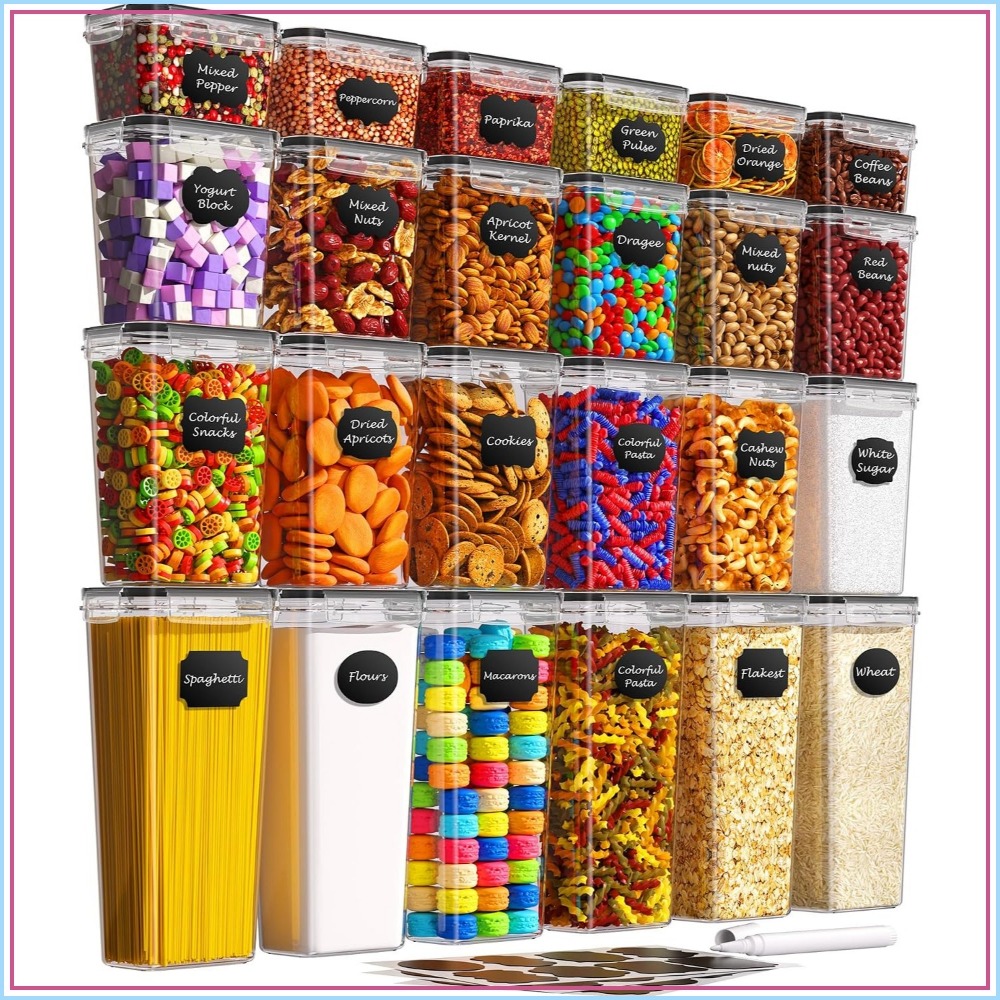 Food Storage Plastic - 24개의 밀폐 식품 보관 용기(뚜껑 포함),