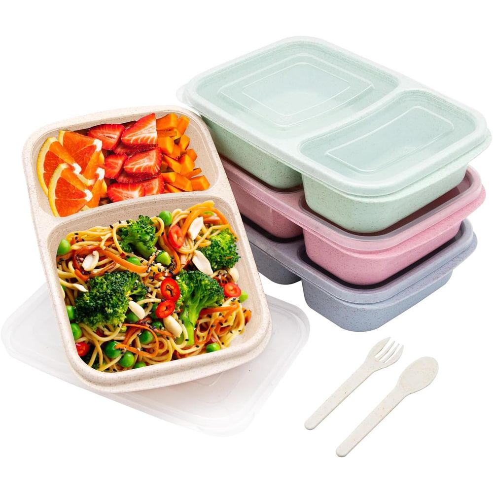 4팩 도시락 세트, 2칸 식사 준비용 용기(뚜껑 포함) - Food Storage Prep Containers 리뷰 및 가격