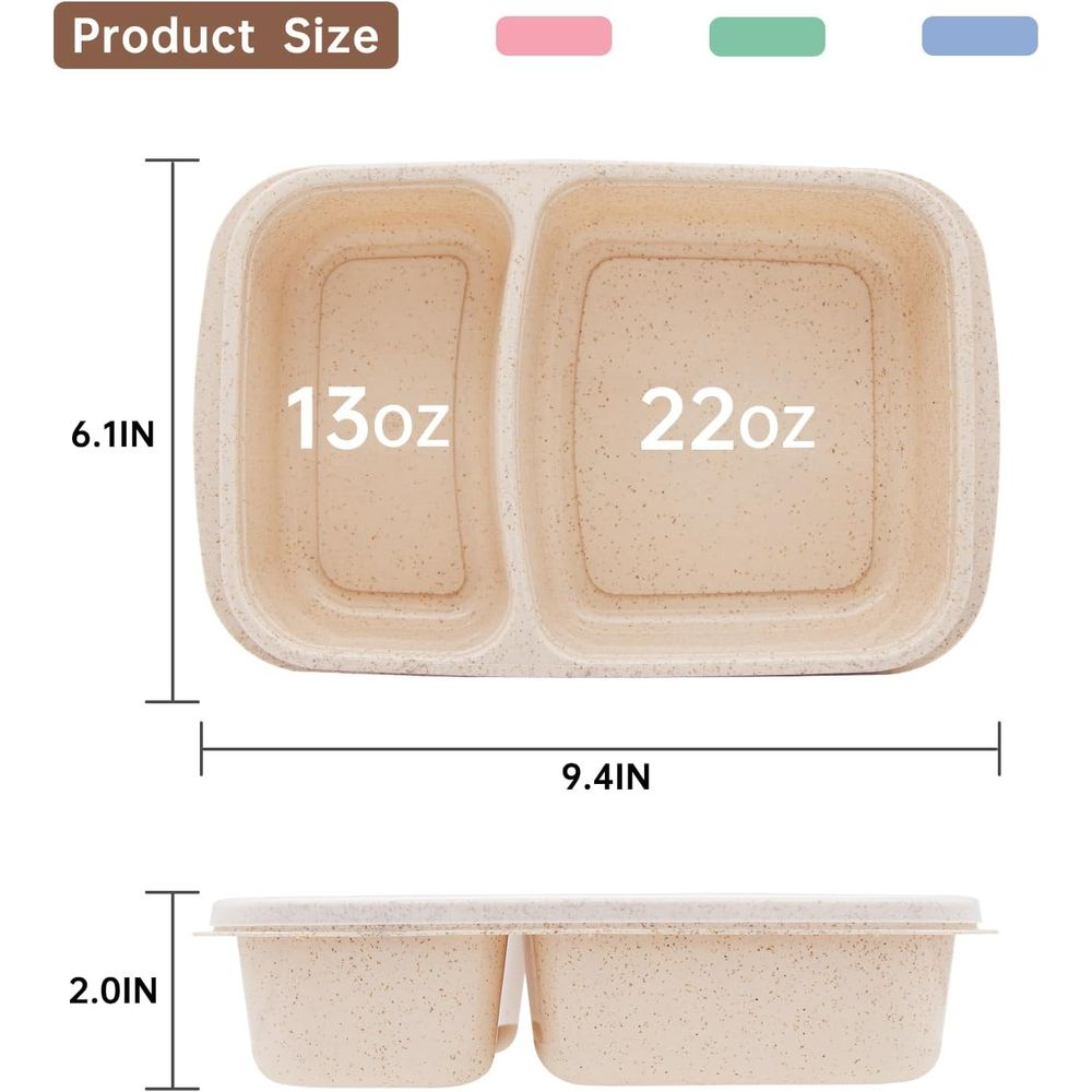 4팩 도시락 세트, 2칸 식사 준비용 용기(뚜껑 포함) - Food Storage Prep Containers 리뷰 및 가격