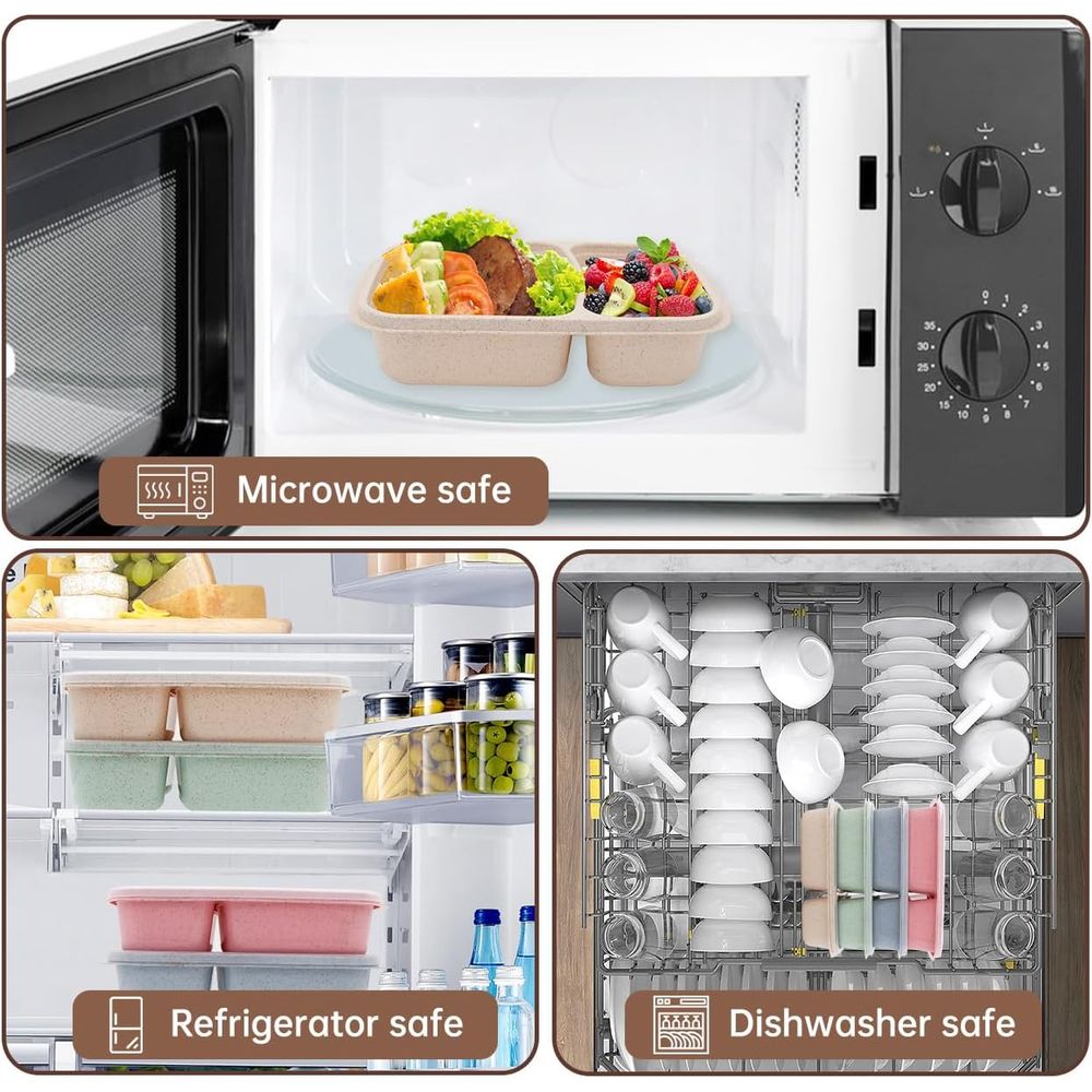 4팩 도시락 세트, 2칸 식사 준비용 용기(뚜껑 포함) - Food Storage Prep Containers 리뷰 및 가격