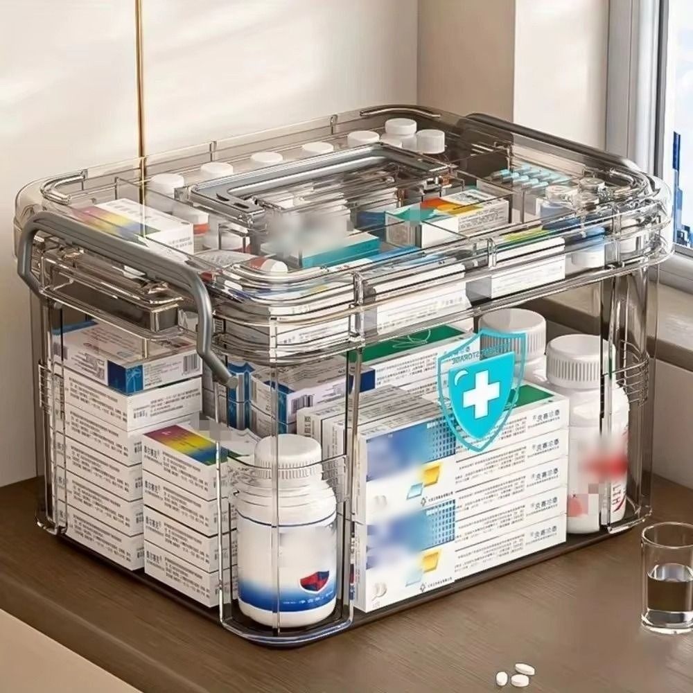 손잡이가 있는 휴대용 이중층 의약품 보관 상자 플라스틱 - Food Storage Emergency 리뷰 및 가격
