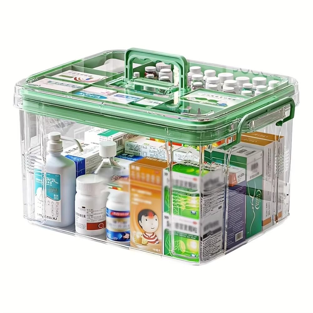 손잡이가 있는 휴대용 이중층 의약품 보관 상자 플라스틱 - Food Storage Emergency 리뷰 및 가격