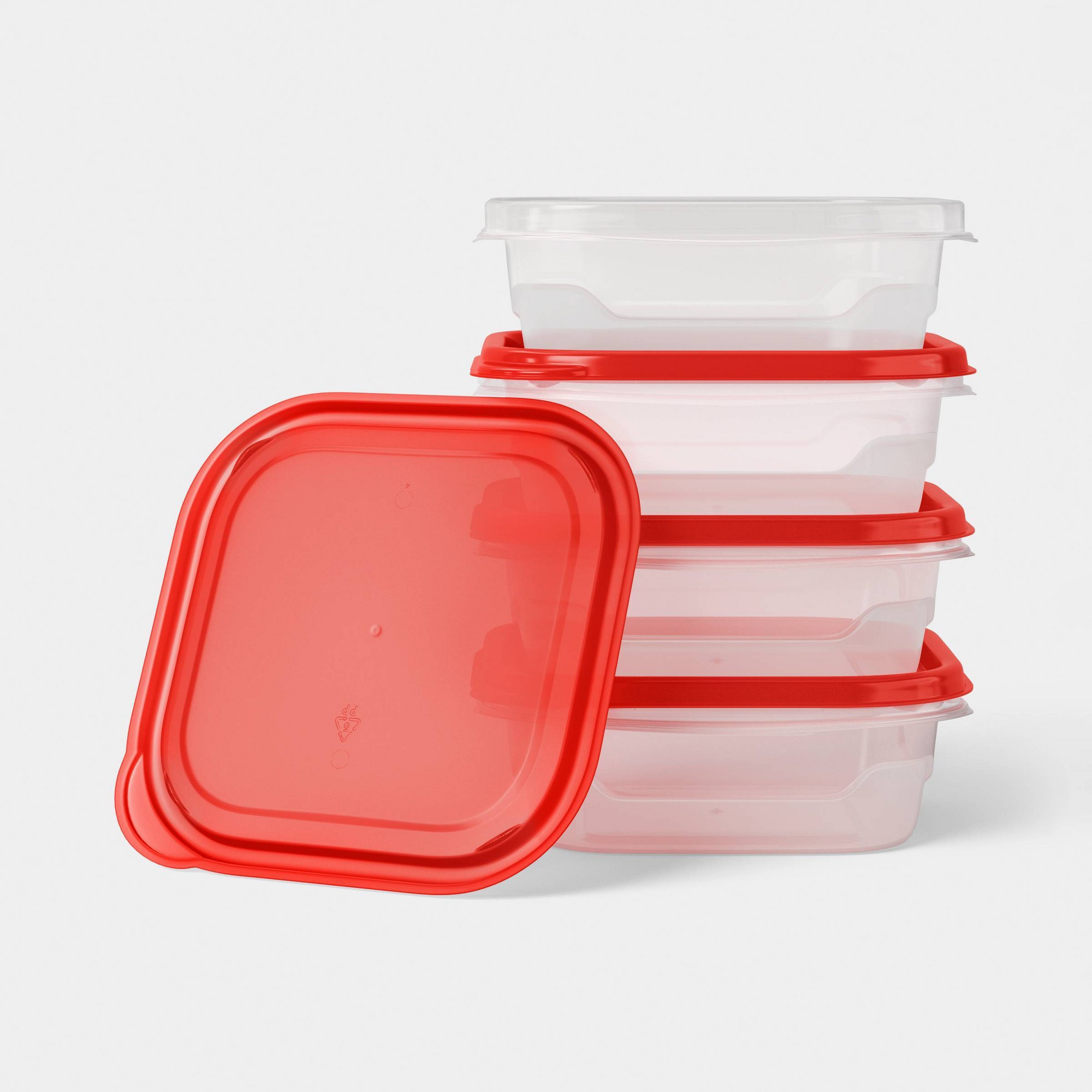 4개의 작은 사각형 식품 보관 용기(스냅 뚜껑 포함), - Food Storage Prep Containers 리뷰 및 가격