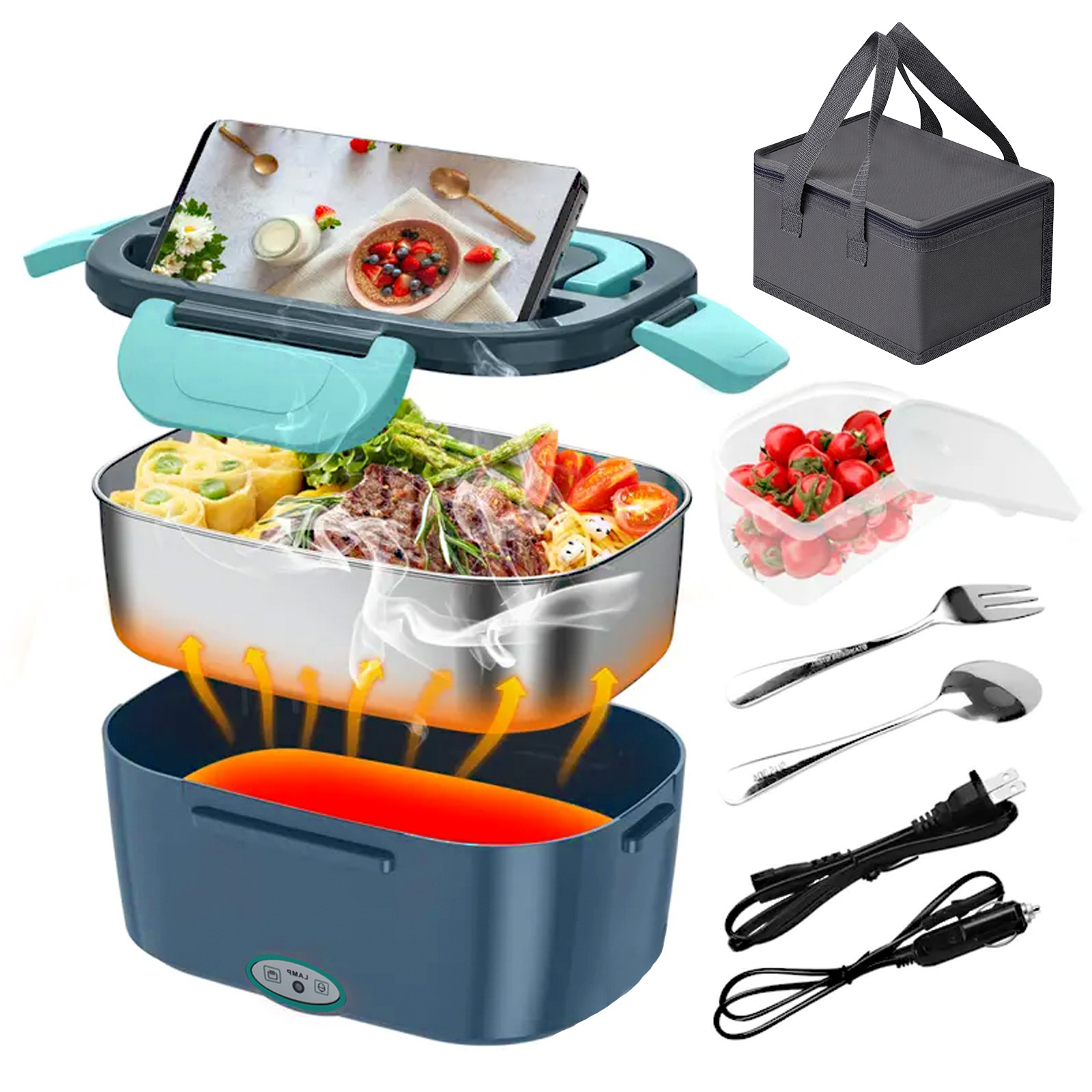 100W 전기 가열 도시락통 1.5L, 304 스테인리 - Food Storage Warmer 리뷰 및 가격