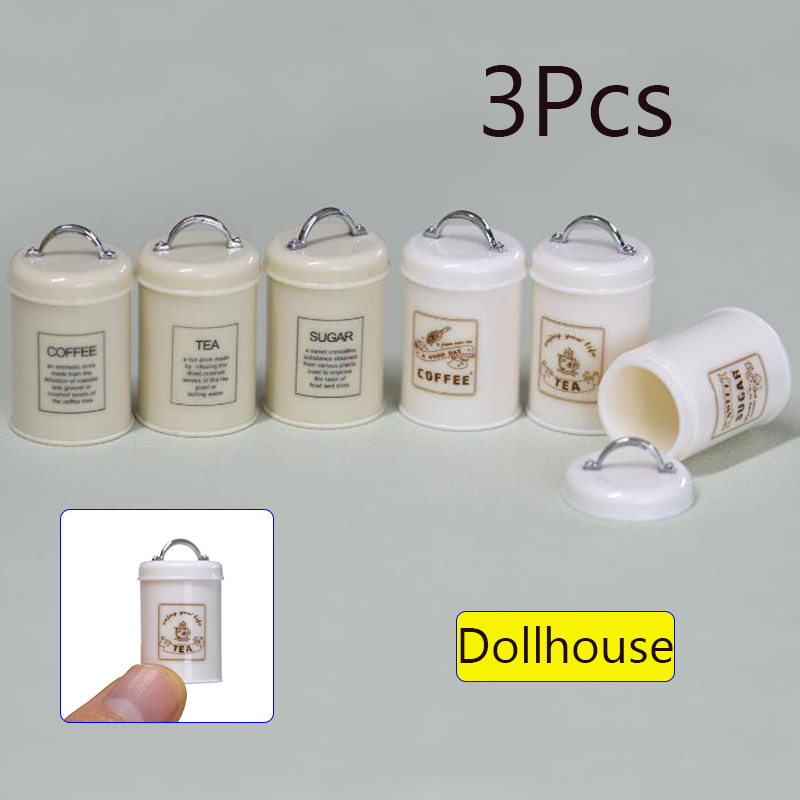 3개 미니어처 인형집 미니 음식/차/커피 캔 원형 보관 - Food Storage Plastic 리뷰 및 가격