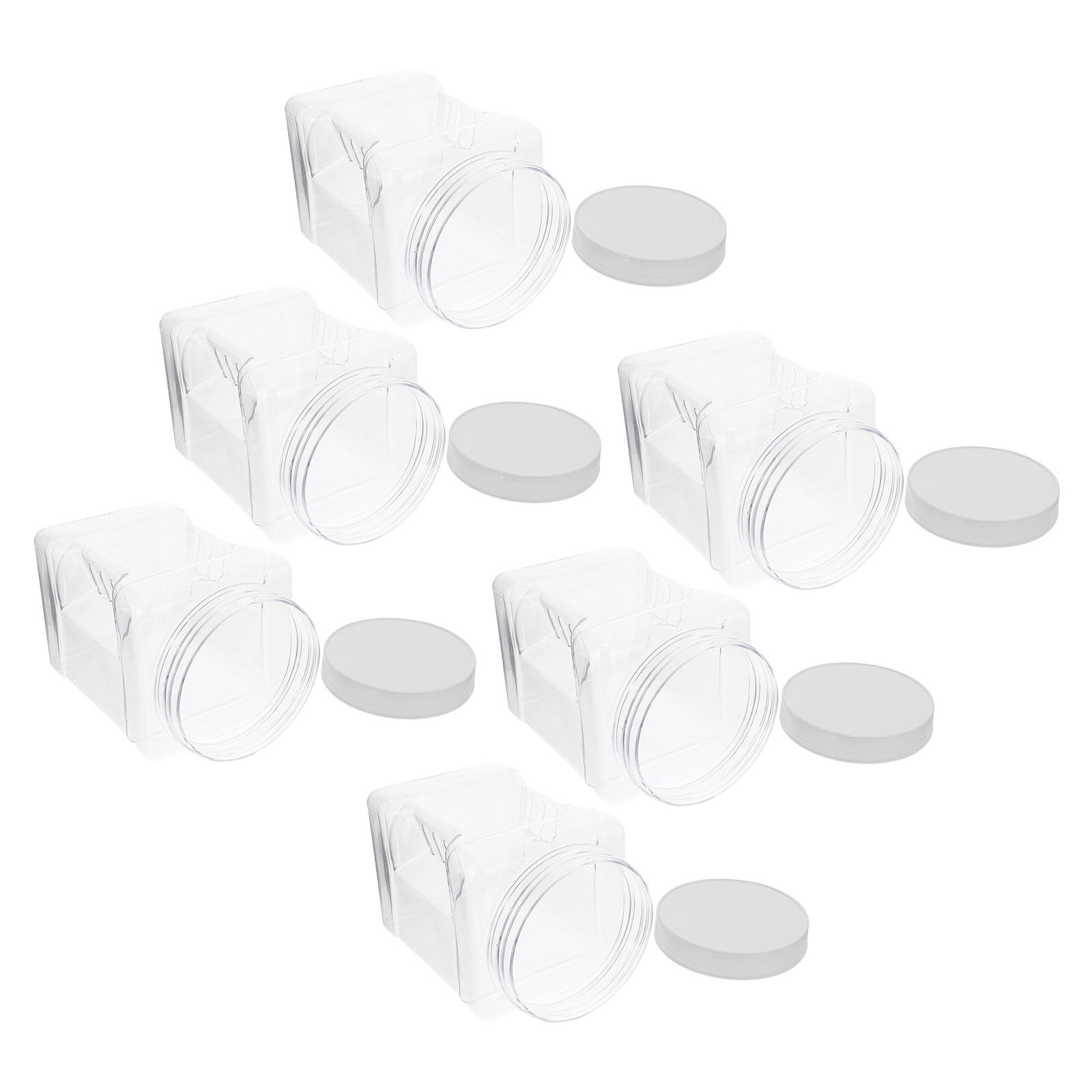 6개입 투명 사각 플라스틱 보관 용기, 밀폐형 넓은 입 - Food Storage Jars Plastic 리뷰 및 가격