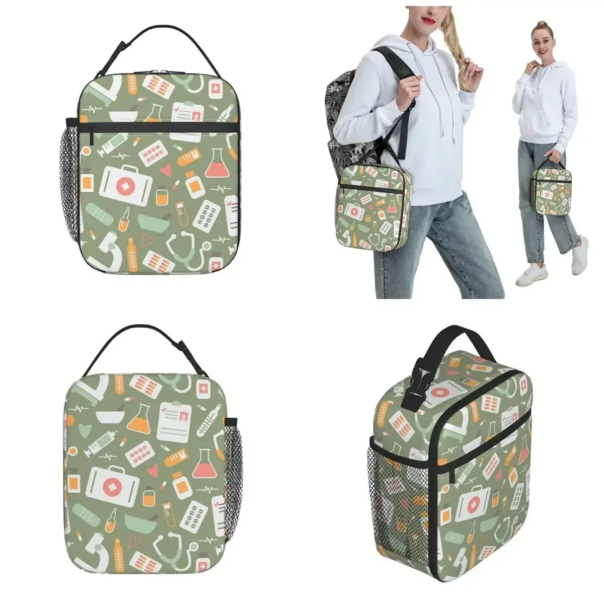 간호사 건강 관리 패턴 머치 절연 점심 토트백 학교 사 - Food Storage With Compartments 리뷰 및 가격
