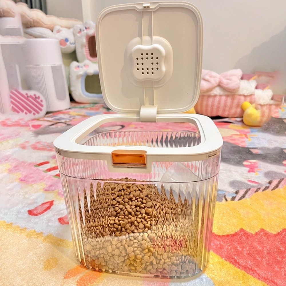플립 커버 개 사료 보관 용기 투명 대용량 고양이 건사 - Food Storage Pet 리뷰 및 가격