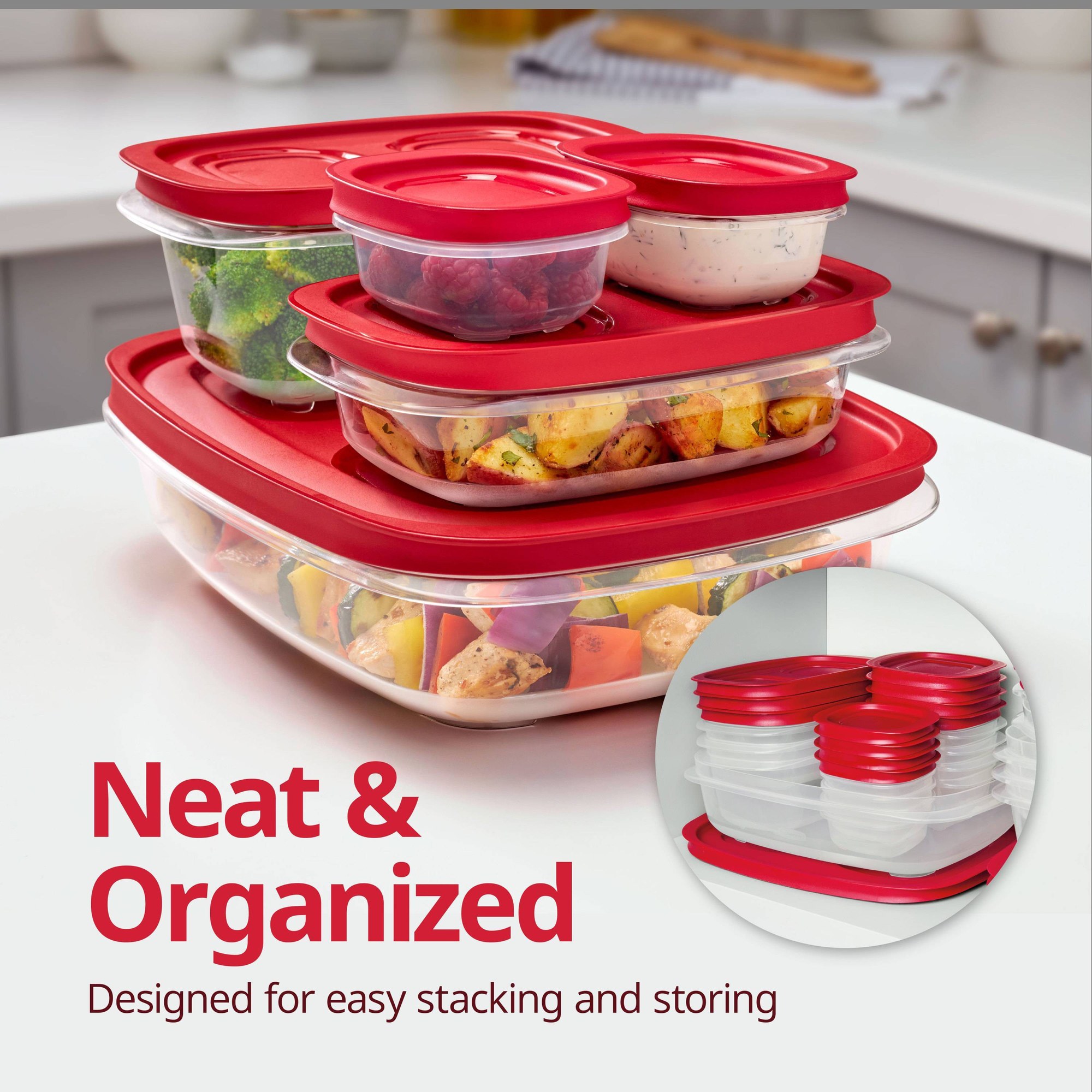 주방 식사 준비를 위한 간편한 뚜껑이 있는 빨간색 직사 - Food Storage Prep Containers 리뷰 및 가격
