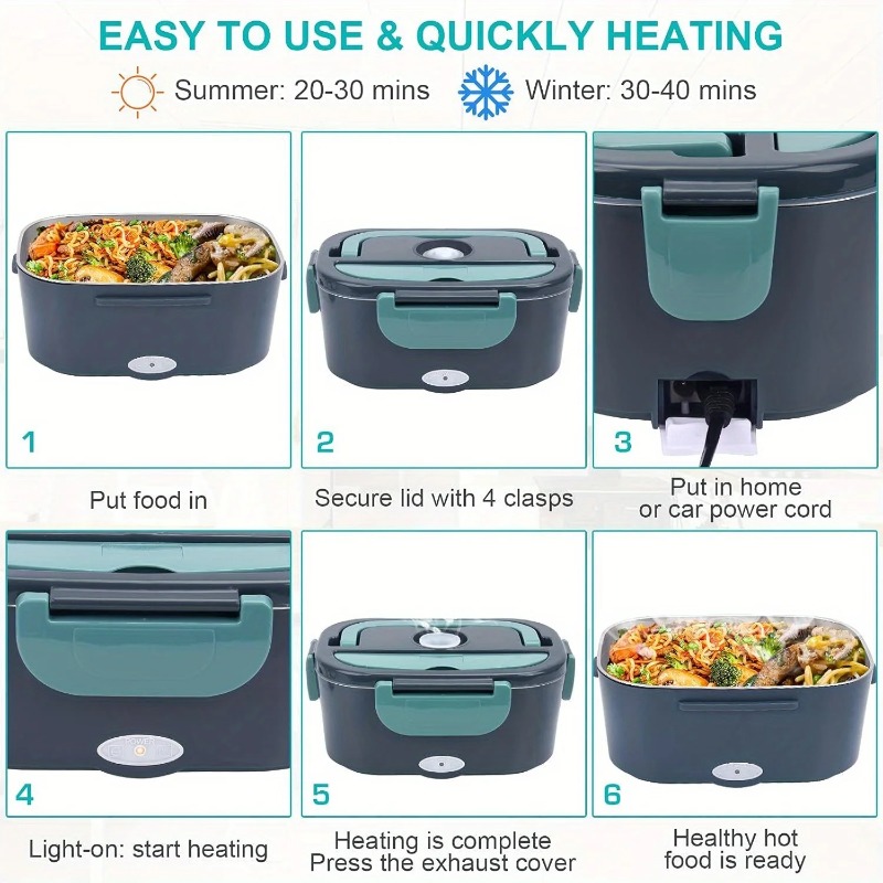 휴대용 전기 음식 보온 도시락 1.5L 60W - 차량 - Food Storage Warmer 리뷰 및 가격