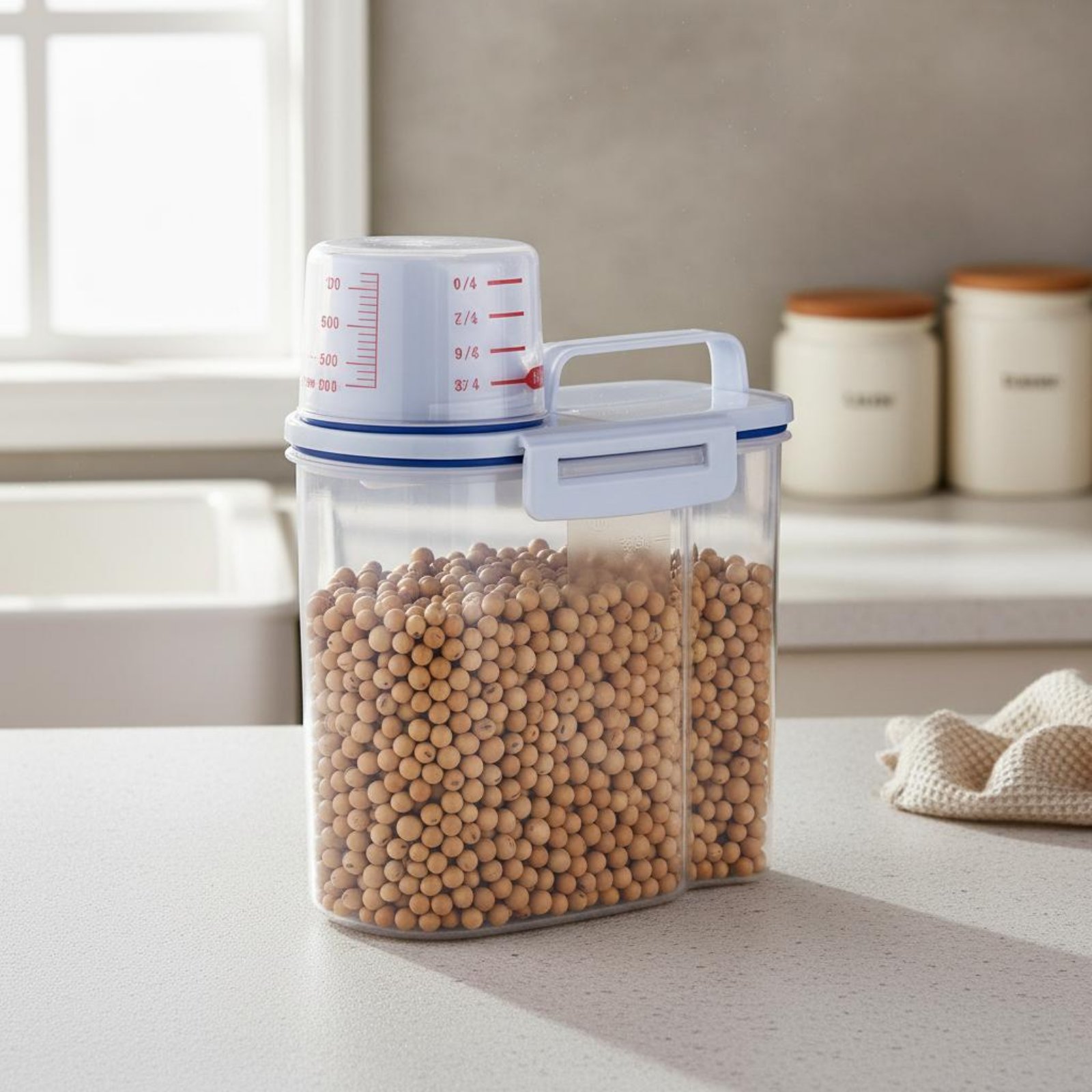 쌀 보관 용기 안전 쌀 디스펜서 계량 기능이 있는 건식 - Food Storage For Pantry 리뷰 및 가격