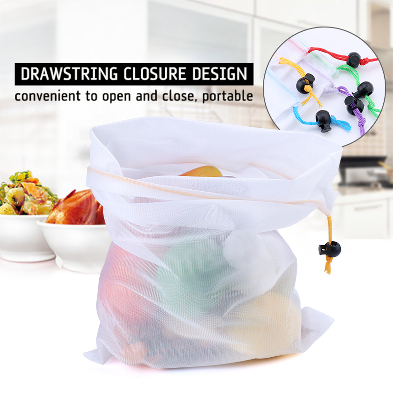 3/9/15pcs 재사용 가능한 야채 과일 메쉬 생산  - Produce Bag Reusable Mesh 리뷰 및 가격