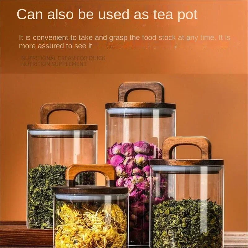 800-2100ml 나무 뚜껑 유리 항아리 1pc 밀폐 - Food Storage Lidl 리뷰 및 가격