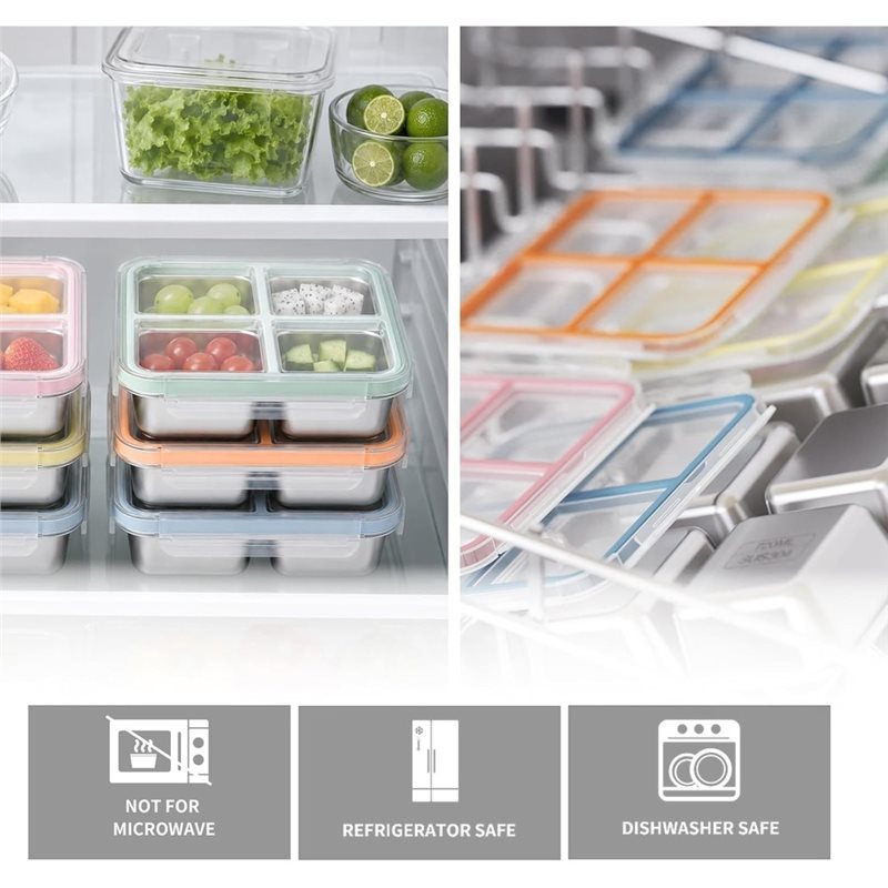 GIGI 4팩 스테인리스 스낵 용기, 4칸 금속 스낵  - Food Storage With Compartments 리뷰 및 가격