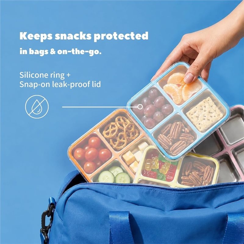 GIGI 4팩 스테인리스 스낵 용기, 4칸 금속 스낵  - Food Storage With Compartments 리뷰 및 가격