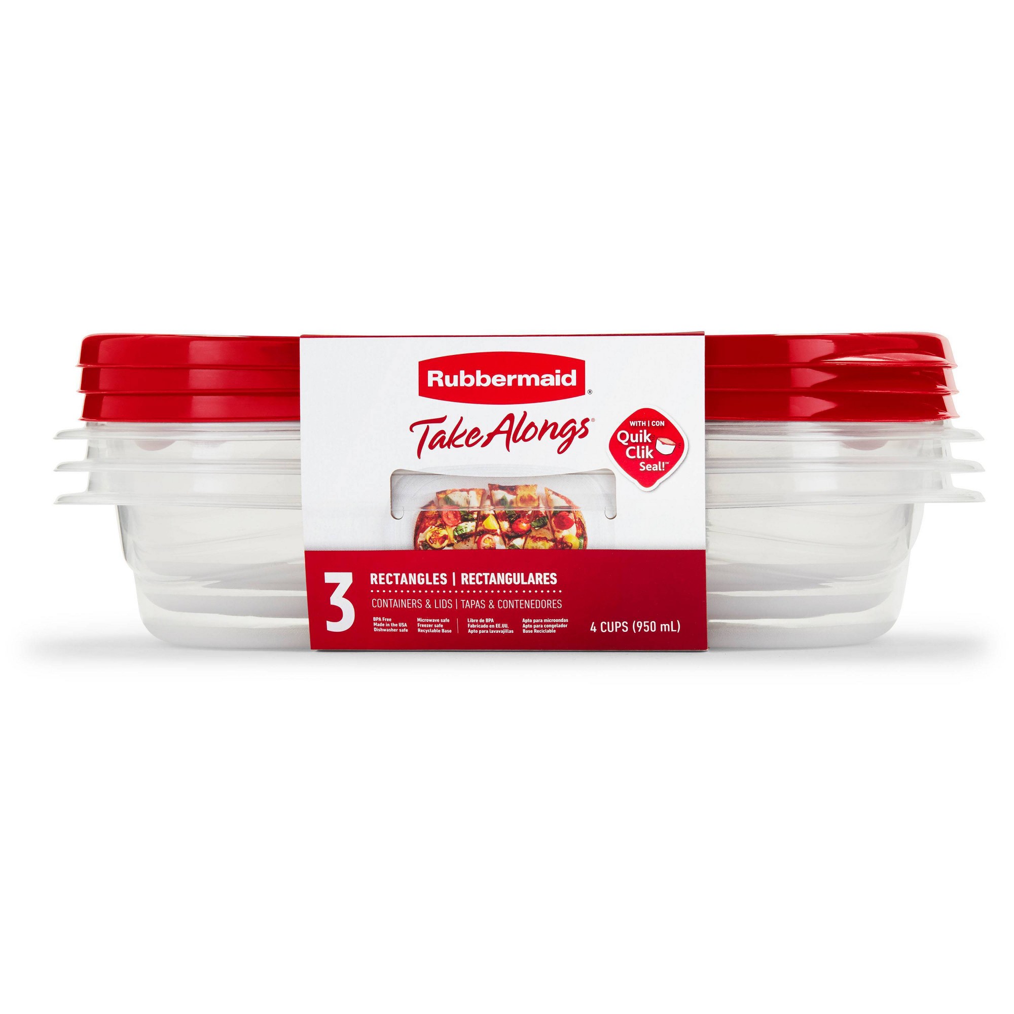 뚜껑이 있는 빨간색 직사각형 식품 보관 용기 3개, 주 - Food Storage Prep Containers 리뷰 및 가격