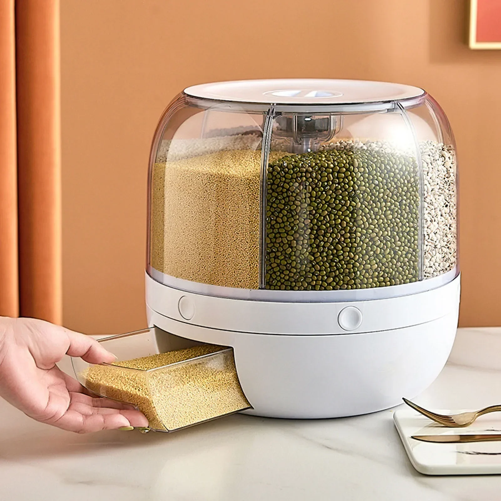 6칸 360 °   회전식 밀폐 식품 보관 용기 - 시 - Food Storage For Pantry 리뷰 및 가격