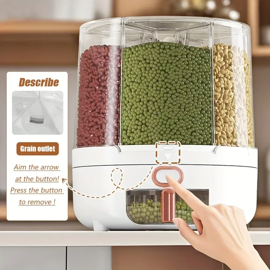 6칸 360 °   회전식 밀폐 식품 보관 용기 - 시 - Food Storage For Pantry 리뷰 및 가격