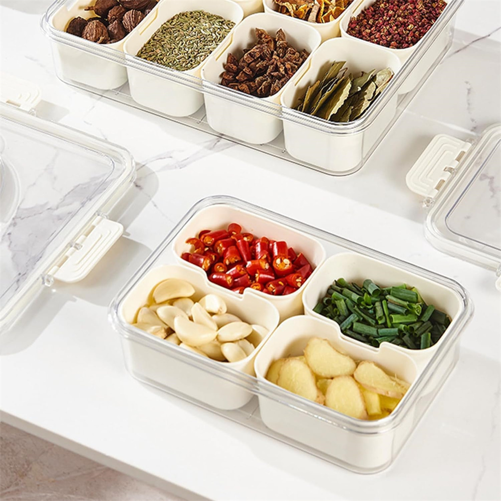 휴대용 식품 보관함, 스낵 보관함, 뚜껑이 있는 4칸, - Food Storage With Compartments 리뷰 및 가격