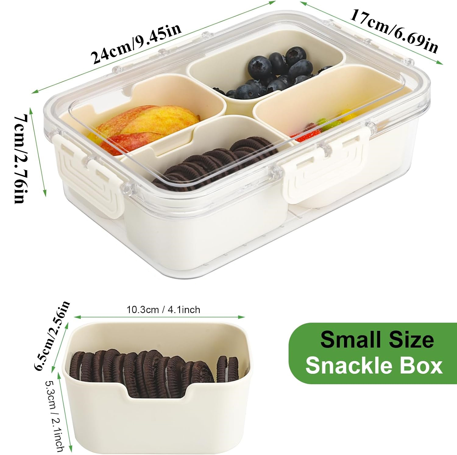 휴대용 식품 보관함, 스낵 보관함, 뚜껑이 있는 4칸, - Food Storage With Compartments 리뷰 및 가격
