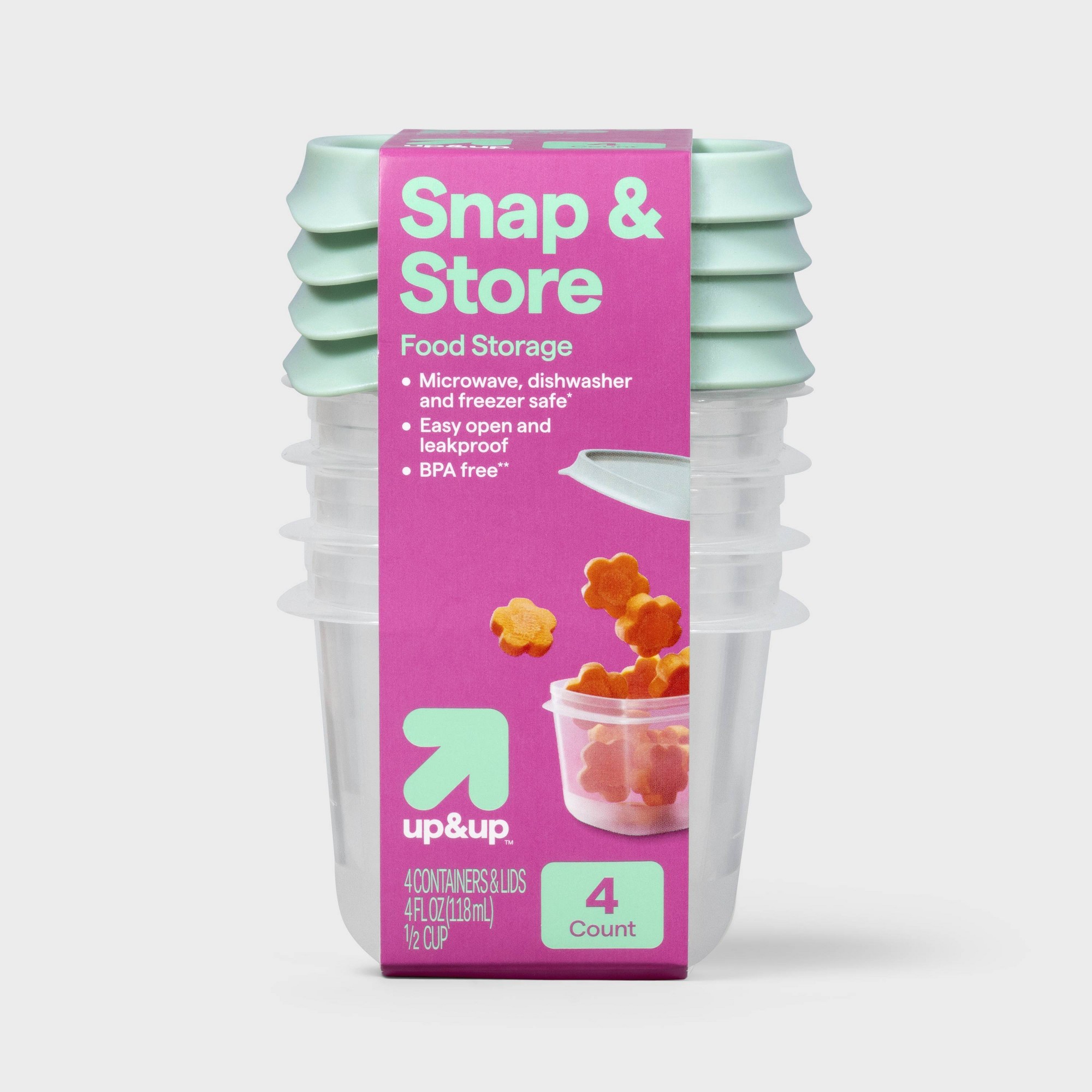 4ct 미니 사각형 하프컵 식품 보관 용기, BPA 프 - Food Storage Prep Containers 리뷰 및 가격