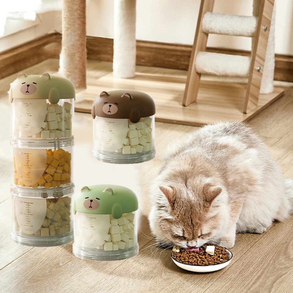 실용적인 플라스틱 다층 고양이 사료 상자 방습 귀여운  - Food Storage Pet 리뷰 및 가격