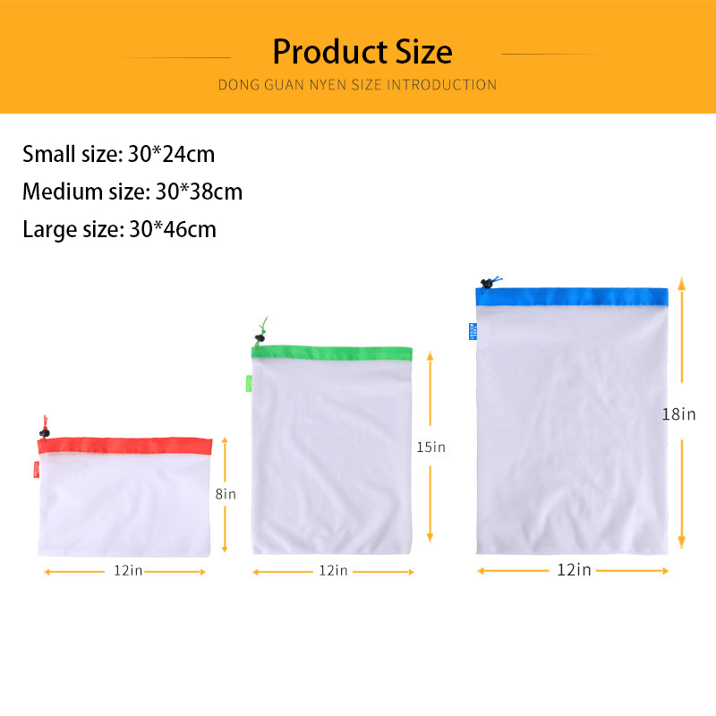 3 크기 재사용 가능한 메쉬 생산 가방 식료품 쇼핑을위 - Produce Bag Reusable Mesh 리뷰 및 가격