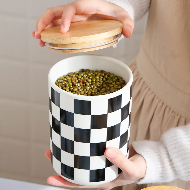 세라믹 식품 저장 용기 북유럽풍 블랙 화이트 그리드 내 - Food Storage Lidl 리뷰 및 가격