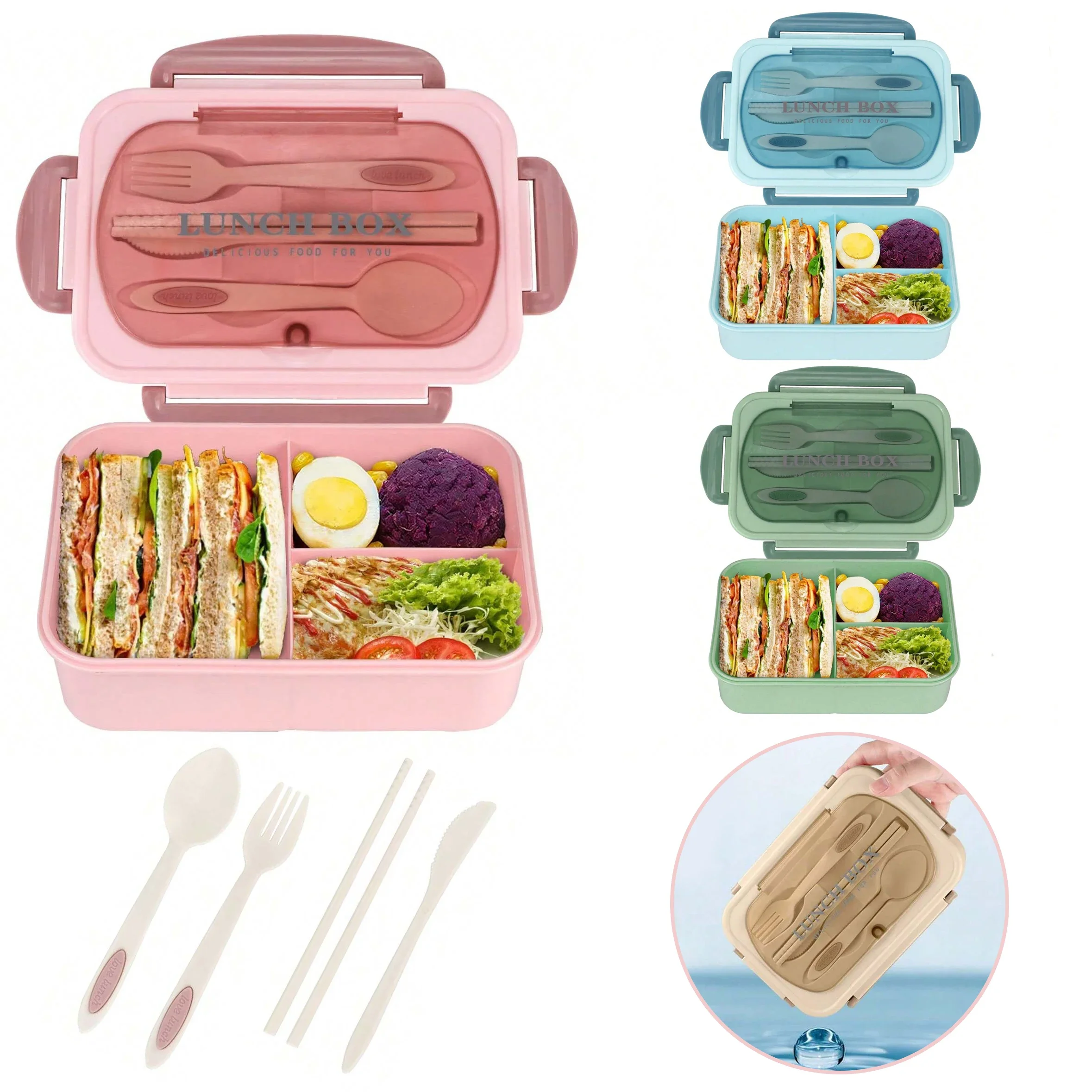 성인용 도시락 상자, 성인 남성 및 여성용 용기, 4  - Food Storage With Compartments 리뷰 및 가격
