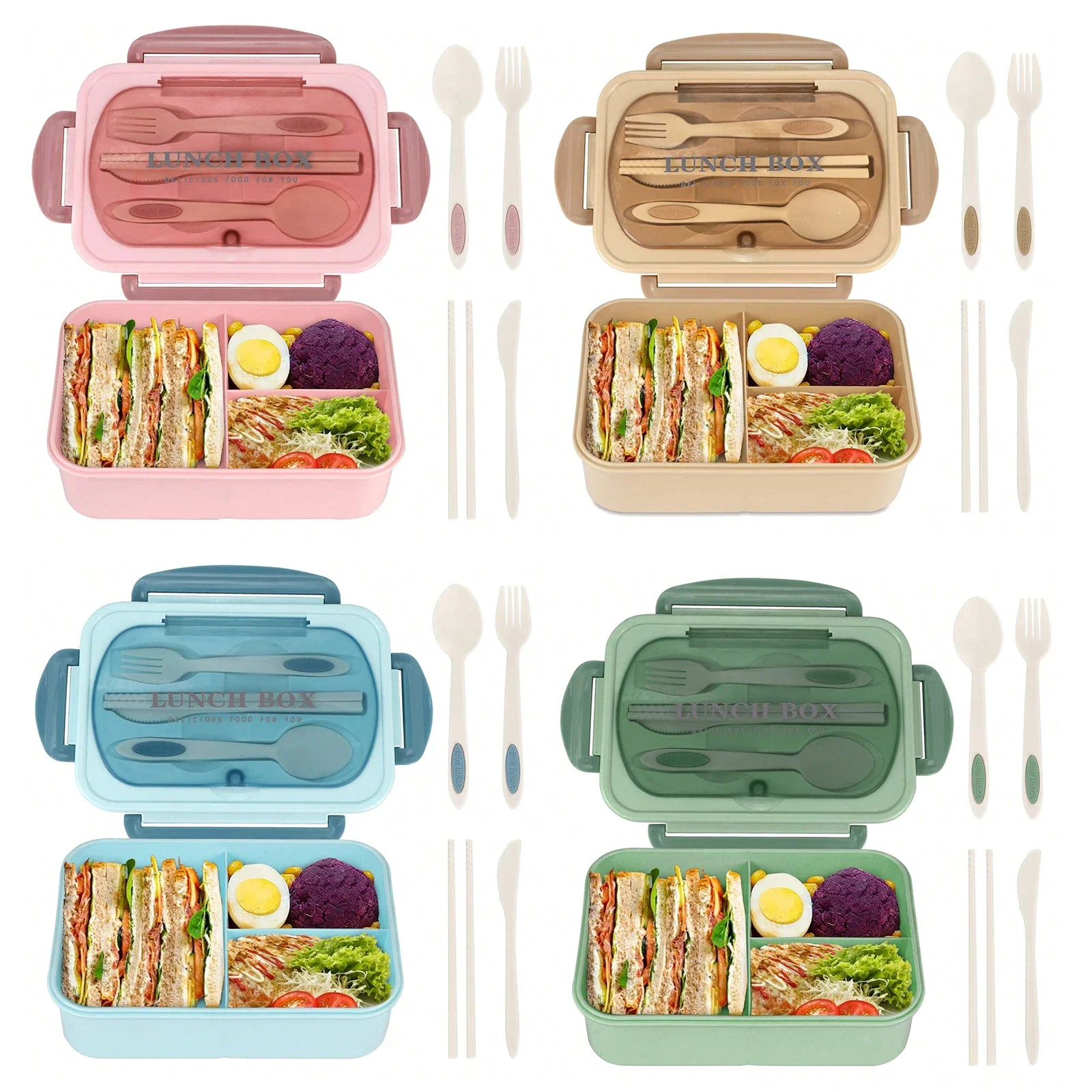 성인용 도시락 상자, 성인 남성 및 여성용 용기, 4  - Food Storage With Compartments 리뷰 및 가격