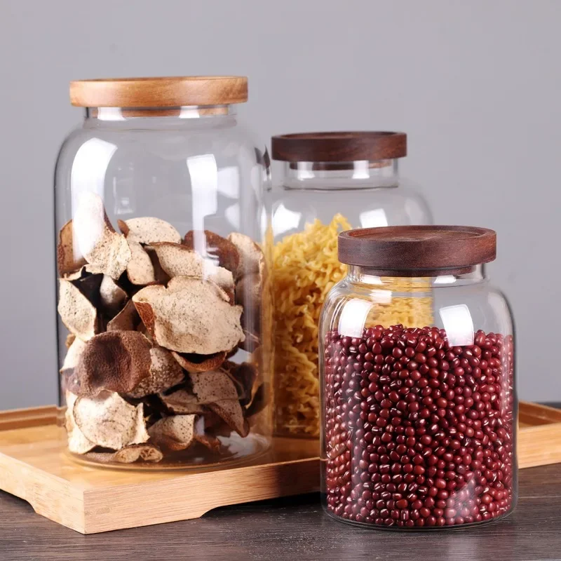 대형 밀폐 식품 보관 항아리 주방 용기, 나무 뚜껑 향 - Food Storage Lidl 리뷰 및 가격