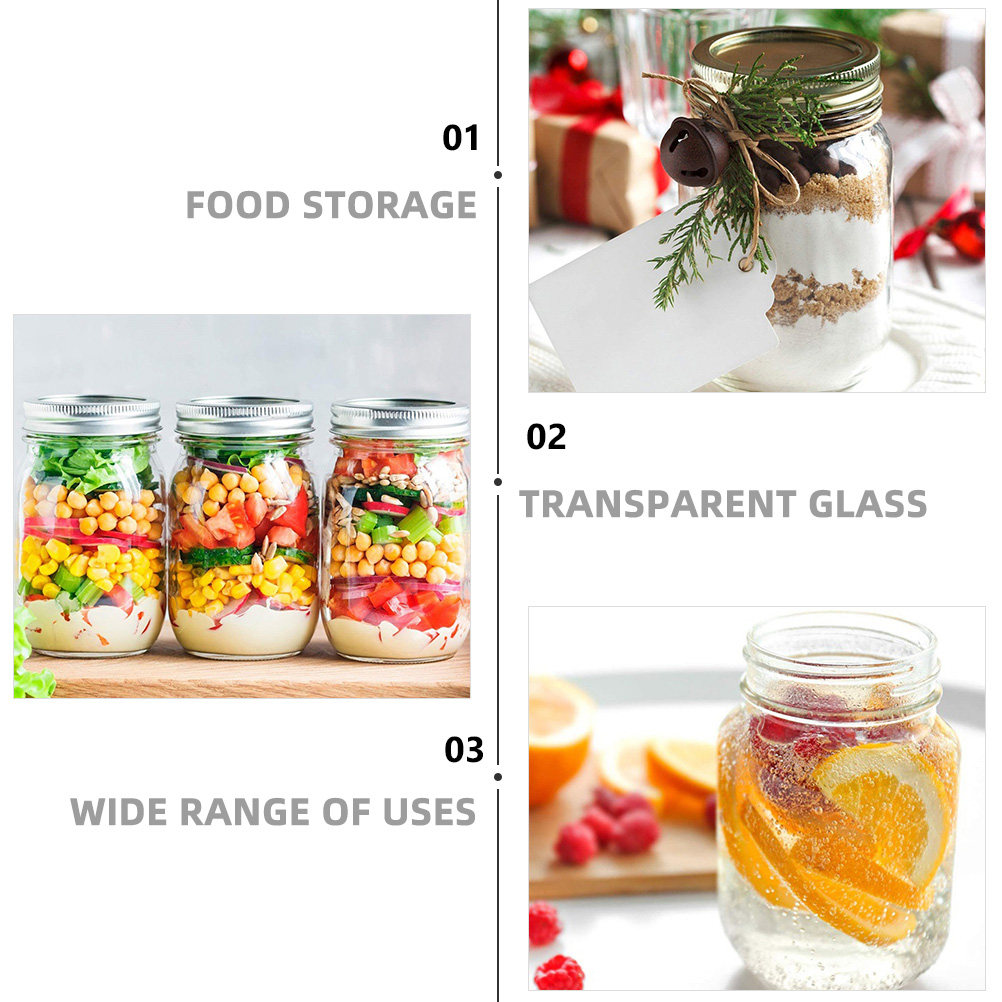 6Pcs 투명한 둥근 유리병, 식품 저장용 밀폐 뚜껑  - Food Storage Jars Plastic 리뷰 및 가격