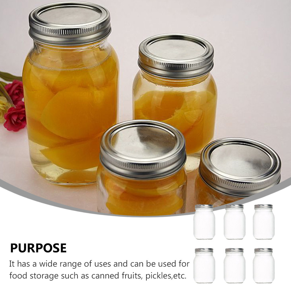 6Pcs 투명한 둥근 유리병, 식품 저장용 밀폐 뚜껑  - Food Storage Jars Plastic 리뷰 및 가격