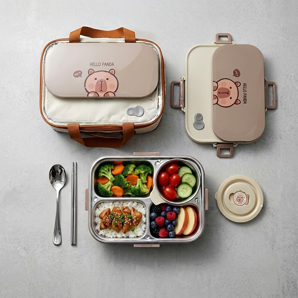 304 스테인리스 스틸 도시락 세트 4/5칸 음식 보관 - Food Storage With Compartments 리뷰 및 가격