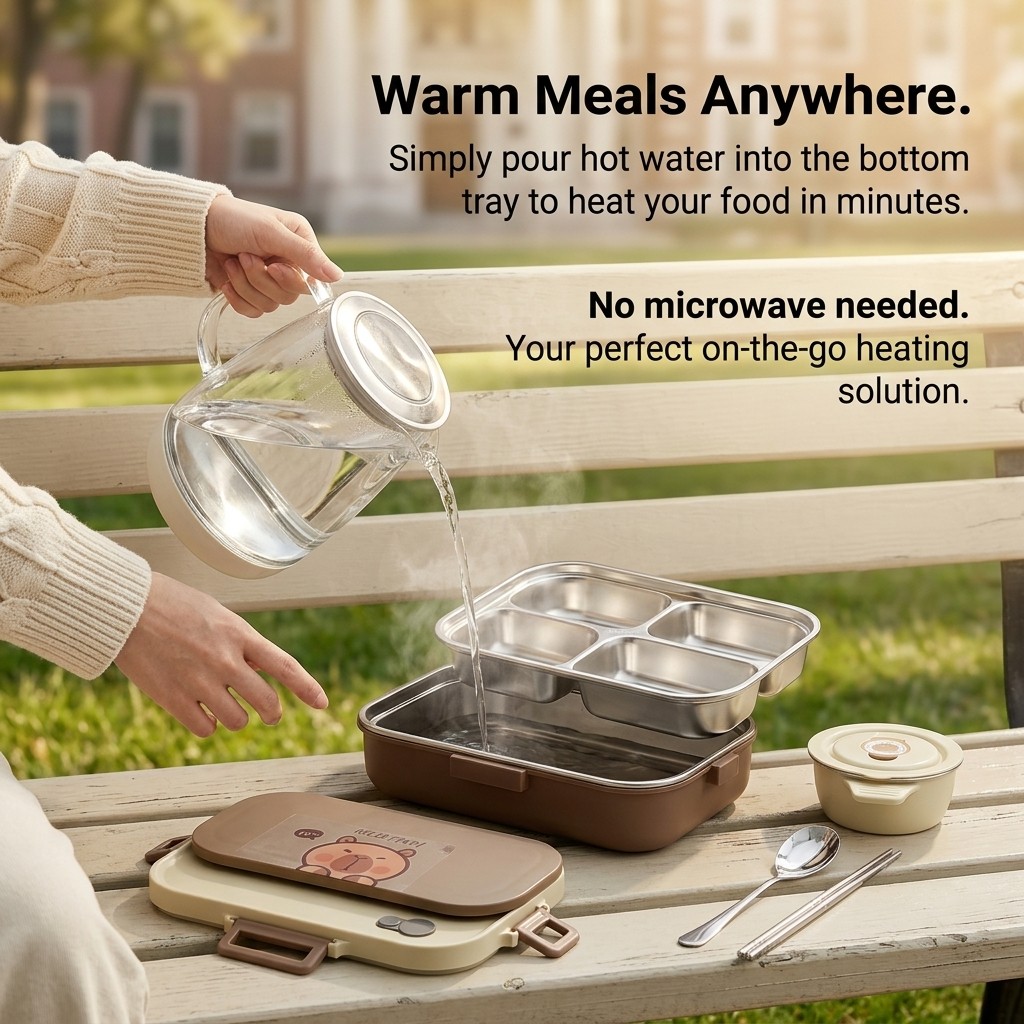 304 스테인리스 스틸 도시락 세트 4/5칸 음식 보관 - Food Storage With Compartments 리뷰 및 가격