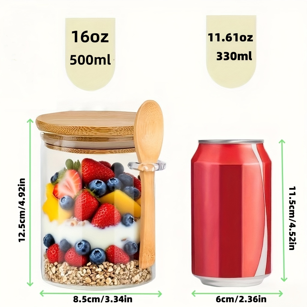 1/2/4/8개입 오트밀 유리컵 세트, 뚜껑과 스푼 포 - Food Storage Lidl 리뷰 및 가격