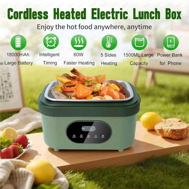 기손 1.5L 휴대용 무선 가열 도시락 18000mah - Food Storage Warmer 리뷰 및 가격